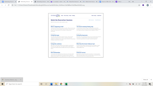 Session list page